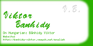 viktor banhidy business card